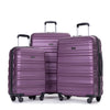 Tripcomp Hardside Luggage Set 3-Piece Set (21/25/29) Lightweight Suitcase 4-Wheeled Suitcase Set(Purple)