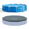 INTEX Round Metal Frame 8ft x 20in Above Ground Swimming Pool Set, Blue