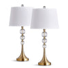 HomeGlam Madison 27-inch Crystal Ball Metal Table Lamp (Set of 2) Brushed Nickel