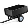 Juiluna Heavy Duty Steel Dump Trailer, 500 Lbs Dump Cart, 12 Cu.Ft. Garden Utility Trailers, with 2 Wheels, for Tractor, ATV, UTV, Outdoor Lawn Mower