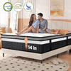 King Mattress, 14 Inch Gel Memory Foam Hybrid Mattress in a Box, Cooling & Breathable Design, Zoned Pressure Relief, Medium Firm Feel, CertiPUR-US Certified