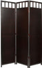 Legacy Decor Solid Wood 4 Panel Room Divider, 70" Tall, Black Finish, Freestanding