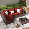 ELPOSUN Patio Furniture Set, Outdoor Patio Furniture Wicker Furniture Couch Set, 5 Pieces Outdoor Sectional Sofa, Patio Furniture Set, Outdoor Patio Set for Balcony Furniture (Grey)