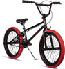 cubsala 20 in Kids BMX Bike Freestylefor Age 6-14 Years Old Boys Girls with 4 Pegs,Black with Red Tires