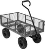 SPECSTAR Mesh Steel Garden Cart 880 lbs Capacity, 38" x 21" Folding Utility Wagon with 10 Inch Wheels