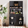 Planntonneo 71'' Tall Kitchen Pantry Storage Hutch Cabinet with Doors and Shelves, Grey Oak