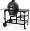 Brand-Man RODEO Steel Kamado Charcoal Grill & Smoker, Cabinet Style Egg Grill with 22" Cast Iron Grates, Grilling Basket, Large Prep Table Cart