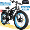 5000w Peak Dual Motor Electric Bike, 26" Fat Tire Shimano 21 Speed 45 MPH Commuter Mtb, 60V 25AH Front Suspension Ebike