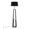 LumiSource White Marble, Black Metal, Black Linen Cosmo Shelf Floor Lamp
