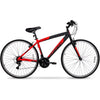 Hyper Brand Bicycle 700c Men's Spin Fit Hybrid Bike, Black and Blue, Adults