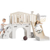 Korimefa 11-in-1 Toddler Slide Set with Golf, Basketball Hoop, Kids Slide for Toddlers Age 1-4, Climber Slip and Slides, Baby Outdoor Toys