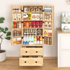 Planntonneo 71'' Tall Kitchen Pantry Storage Hutch Cabinet with Doors and Shelves, Grey Oak