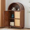 Wirrytor Arched Kitchen Storage Cabinet, Sideboard Buffet Cabinet with 2-Tier and 2 Doors, Black Sideboard, Kitchen Pantry Cabinet, Wooden Storage Cabinet for Living Room
