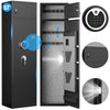 Omethey 4-5 Fireproof Gun Safe, Digital Shotgun Safe for Home, Long Gun Safe with Backlit Keypad & LED Light, Gun Cabinet with Removable Shelf, Adjustable Gun Support, Pistol Bag & Metal Storage Box