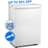 Auseo 8.7 cu. ft. Chest Deep Freezer with Adjustable Temperature, Free Standing Top Open Door Compact Freezer with 3 Removable Basket for Kitchen, Home, Bar, Garage, Office
