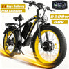 5000w Peak Dual Motor Electric Bike, 26" Fat Tire Shimano 21 Speed 45 MPH Commuter Mtb, 60V 25AH Front Suspension Ebike