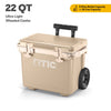 RTIC 22 QT Ultra-Light Wheeled Hard-Sided Ice Chest Cooler, Fits 28 Cans or 6 Wine Bottles, Patriot
