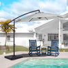 JUSTLET 10ft Heavy Duty Patio Hanging Offset Cantilever Patio Umbrella W/ 4-Piece Base Included Included, Beige