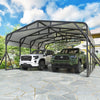 MUCHANT 12’X20’ Outdoor Heavy-Duty Carport Galvanized Steel Roof with Reinforced Stable Triangle Frame & Enhanced Base for Car, Pickup and Truck
