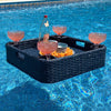 Floating Pool Tray Floating Serving Tray Table & Bar - Pool Floats for Adults, Spas, & Pool Parties - Floating Tray for Pool Serving Drinks, Sunjoy Floating Brunch 24x24'' Food on The Water -Navy