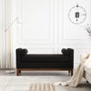 53.5"W Elegant Upholstered Bench with Wood Legs & Round Pillows,Comfy Boucle Fabric Footrest with Arms, Entryway Bench for End of Bed, Bedroom and Living Room, Ivory