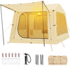Lilypelle 4-6 Person Blow Up Inflatable Tent with Stove Jack, Hot Tent for Camping with Hand Pump, Waterproof Inflatable Camp Tent with Mesh Windows, Easy Setup Glamping Inflatable House