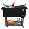 YUNOVA 80QT Rolling Cooler with Removable Dual-Hinged Lid, Built-in Bottle Opener, Swivel Wheels & Brakes for Outdoor Picnics, Beach Parties and Tailgating