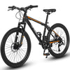 26 inch Mountain Bike for Men, Adult Mountain Bike with Shimano 21 Speed & Disc Brakes, Black Orange