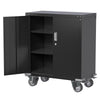 Aobabo Metal Storage Cabinet with Lock,Garage Storage Cabinet with Wheels,72In Steel Storage Cabinet for Garage Home Storage, Black Required-Assembly