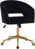 Home Office Swivel Desk Chair, Modern Velvet Vanity Chair, Height Adjustable Armchair with Gold Base, Ergonomic Office Chair for Task Study Computer Room, Beige