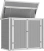 ECOPATIO Outdoor Storage Shed 41 Cu Ft Weather Resistant Resin with Floor Gray