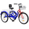 Dextrus 24 Inch 3-Wheel Bike, Single Speed Adult Trike, Low Step-Through Cruiser with Front & Rear Baskets, Large Adjustable Seat with Backrest for Seniors, Men, and Women (Purple)