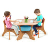 Resenkos Children Kids Activity Table & Chair Set Play Furniture W/Storage-Coffee, Small Folding Table for Arts & Crafts, Snack Time, Homeschooling, Homework