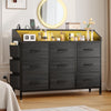 LainTene Dresser for Bedroom, 6 Drawer Dresser with LED Lights and Charging Station, Wide Chest of 6 Drawers with Open Space, Modern Large Capacity Storage Cabinet, Living Room, Hallway