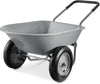 ZZJP Dual-Wheel Home Utility Yard Wheelbarrow Garden Cart w/Built-in Stand for Lawn, Gardening, Construction - Gray