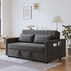 Noodeniya 54" Twins Pull Out Sofa Bed, Modern Convertible Sleeper Couch, Fabric Loveseat for Small Place, Light Gray