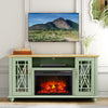FESTIVO Elegant 61" TV Stand with Fireplace - Green