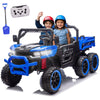 Xuanlur 24V 2 Seater Kids Ride on Car Truck, Ride on UTV W/ 2x200W Motor, 24 Volt Ride on Toys W/ Dump Bed/Shovel, Electric Car for Kids W/ Durable Tires, LED Light, Music, Remote Control, Black