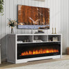 Waleaf Fireplace TV Stand for TVs Up to 75" TV with 60" Electric Fireplace,Entertainment Center with Open Shelve Storage