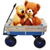 CLEARANCE! Outdoor Sport Red Wagon All Terrain Pulling w/Removable Wooden Side Panels Air Tires Big Foot Panel Wagon 330 lbs. Weight Capacity Sturdy All Steel Wagon Bed Kids' Pull-Along Wagons (Red)