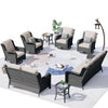 Ovios 8-Piece Wicker Outdoor Sectional Patio Set with Swivel Chairs and Loveseat, Gray
