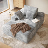 Sodrens Oversized Chaise Lounge Chair Indoor,Upholstered Sofa Bed with Throw Pillows and Armrests,Sleeper Chair for Living Room,Bedroom,Brown,Corduroy