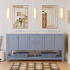 Lakeshore 72" Double Bathroom Vanity with White Cabinet and Engineered Carrara Top