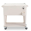 BNSPLY 80 Quart Outdoor Cooler Cart Rolling Ice Chest Cooler Cart, Portable Patio Cooler with Bottle Opener, Handles and Drainage, Standing Cooler for Patio Party, Camping and BBQ, Mint Green
