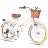 Glerc Missy 24" Girls Cruiser Bike 6-Speed Women's Hybird Bicycle for Ages 7-11 Years, Mint Green