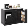 DreamCurship 52" Kitchen Island with Storage, Rolling Kitchen Cart Island with Wheels, Tilt Out Kitchen Trash Cabinet 10 Gallon Storage, 3 Large Spice Racks and 2 Drawers, White