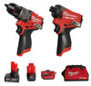 Milwaukee M12 FUEL 12V Lithium-Ion Brushless Cordless 2-Tool Combo Kit �C 1/2" Hammer Drill & 1/4" Impact Driver with 2 Batteries, Charger & Bag (Model 3497-22)