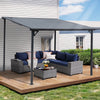JOIVI 8' x 10' Outdoor Lean to Gazebo, Hardtop Wall Mounted Gazebo with Sloping Roof, Awnings for Patio with All-Iron Frame, Pergolas for Patio, Backyard, Deck