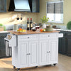 Lofka 52-Inch Kitchen Island with Storage on Wheels with Wood Drop Leaf, Ideal for Small Kitchens