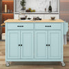 Kadyn Moveable Kitchen Island Cart, Rolling Bar Cart with 4 Door Cabinet and Two Drawers and 2 Locking Wheels, Kitchen Cart for Kitchen, Green